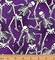 Benartex Halloween Spirit Glow in the Dark Large Skeletons on Purple 100% Cotton Fabric Price per Yard